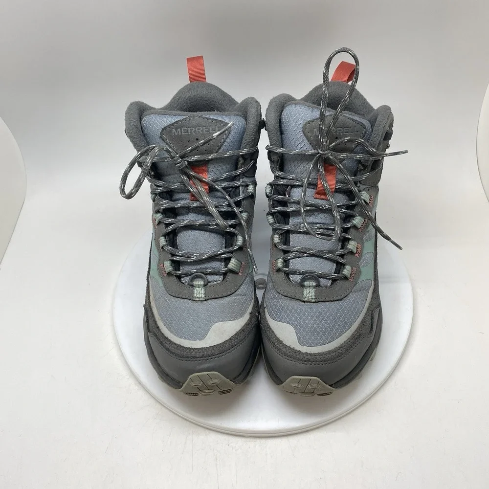 Merrell Boots Womens 8.5 Moab Speed Thermo Mid WP Primaloft Blue J067016 Hiking